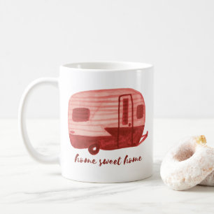 家庭用SWEET HOMEヴィンテージトレーラー水彩RV コーヒーマグカップ