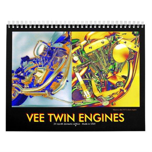 家庭的なエド。Ve-Twin Autobyceエンジン カレンダー (カバー)