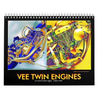 家庭的なエド。Ve-Twin Autobyceエンジン カレンダー