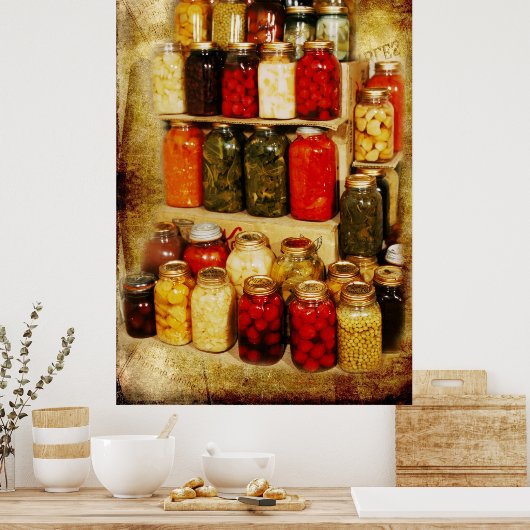 家庭缶詰の瓶 ポスター (キッチン)