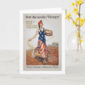 家庭菜園の自由の雌豚はWWIのプロパガンダを播きます カード (黄色い花)