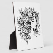 家庭顔用の花付き女性アート フォトプラーク (側面)