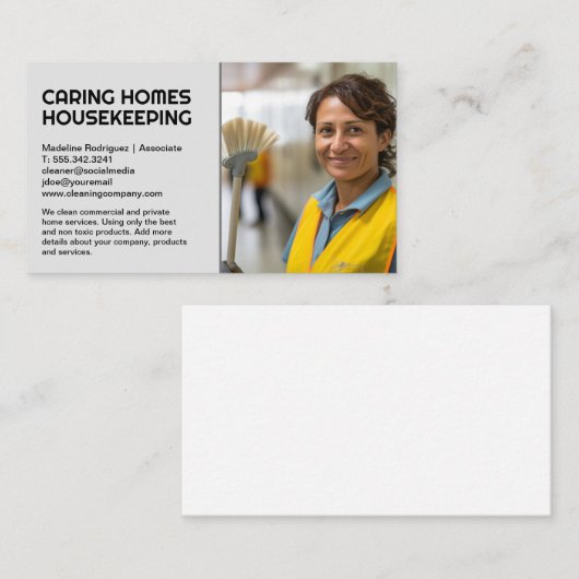 家政婦の笑顔 | メイドサービス 名刺 (正面/裏面)