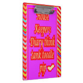 家政婦の言葉を持つZANYアートデザイン クリップボード (右)