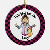 家政婦クリスマス感謝ギフト セラミックオーナメント (正面)