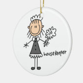 家政婦スティックフィギュア セラミックオーナメント (左)