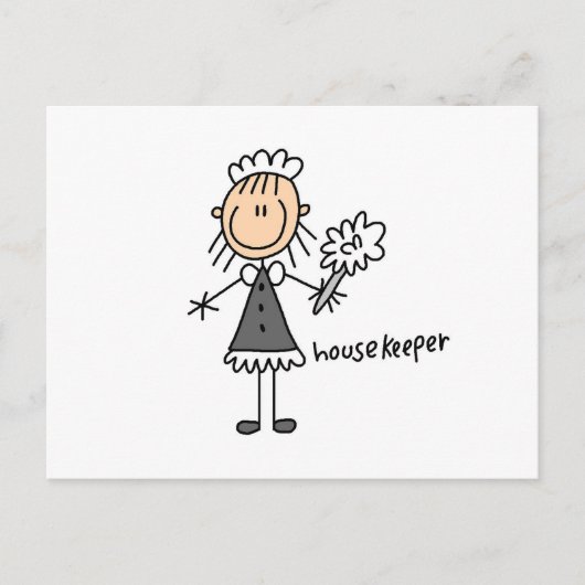 家政婦スティックフィギュア ポストカード (正面)