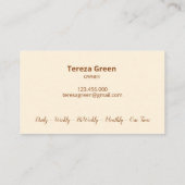 家政婦メイドメイドハウスキーパー コーリングカード (裏面)