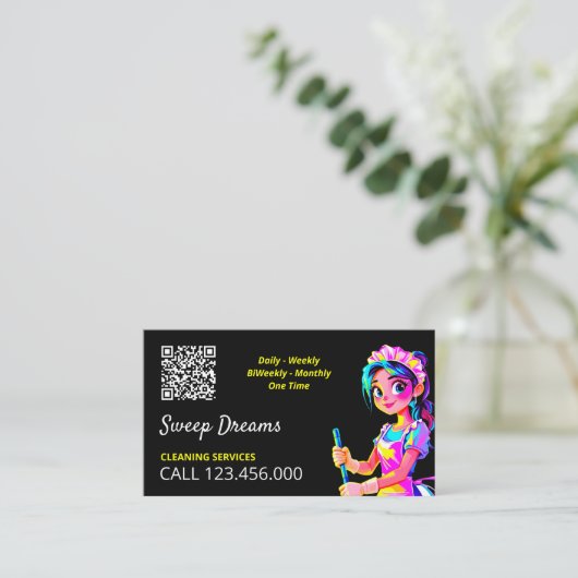 家政婦QR 名刺 (スタンド正面)