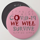 家救に住む人の生活コロナウイルスCOVID-19 缶バッジ (正面&裏面)