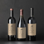 家族おもしろいと感謝祭のペア ワインラベル