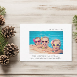 家族おもしろいのクリスマスは全て穏やかな写真カードではない サンキューカード