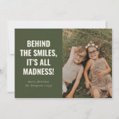 家族おもしろいのクリスマスカード | オリーブミニマルグリーン シーズンカード (正面)