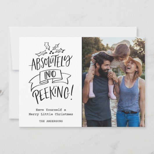 家族おもしろいのクリスマス写真のプレイド シーズンカード (正面)