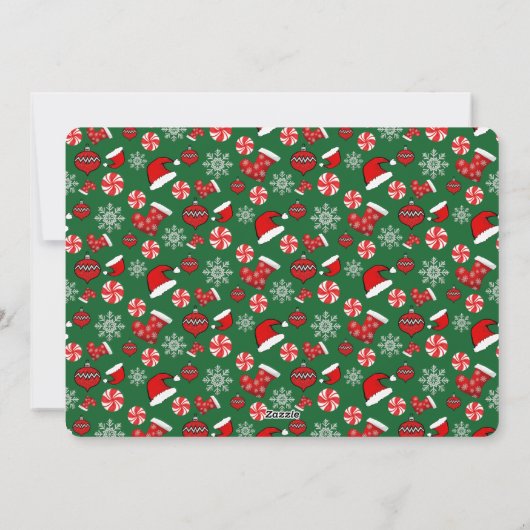 家族おもしろいのメリークリスマスに写真小妖精や小人を追加 シーズンカード (裏面)