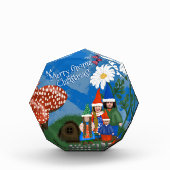 家族おもしろいのメリークリスマスに写真格言を追加 フォトブロック (正面)