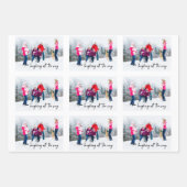 家族おもしろいの写真を笑いながら ラッピングペーパーシート (正面)