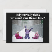 家族おもしろいの写真クリスマス シーズンカード (正面)