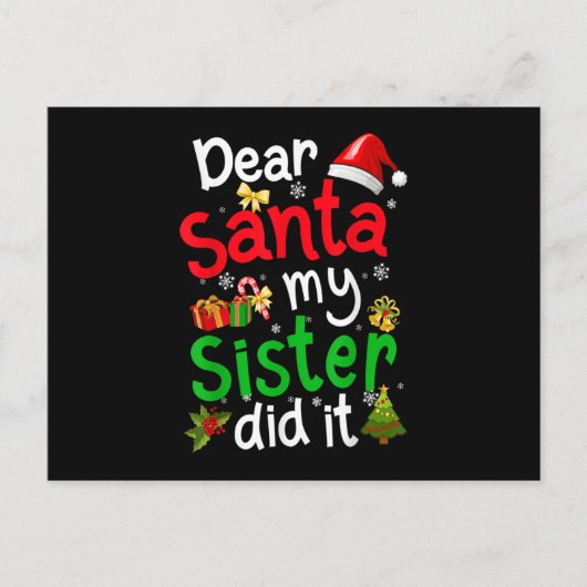 家族おもしろいの親愛サンタクリスマス ポストカード (正面)