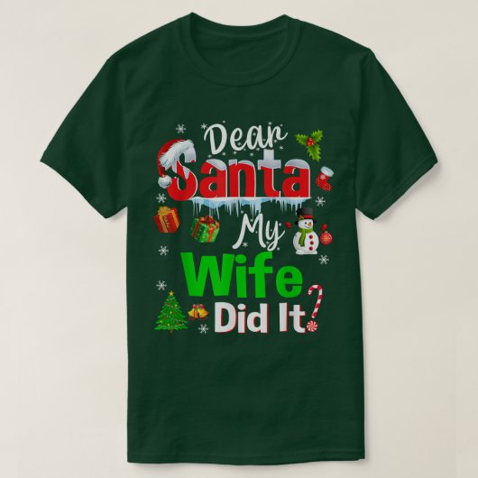 家族おもしろいの親愛サンタクリスマスP Tシャツ (デザイン正面)
