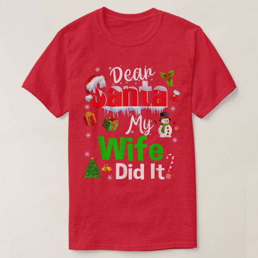 家族おもしろいの親愛サンタクリスマスP Tシャツ (デザイン正面)