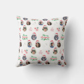 家族おもしろいの追加4写真コラージュSanta Hat クッション (裏面)