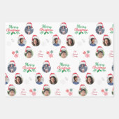 家族おもしろいの追加4写真コラージュSanta Hat ラッピングペーパーシート (正面3)