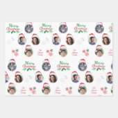 家族おもしろいの追加4写真コラージュSanta Hat ラッピングペーパーシート (正面)