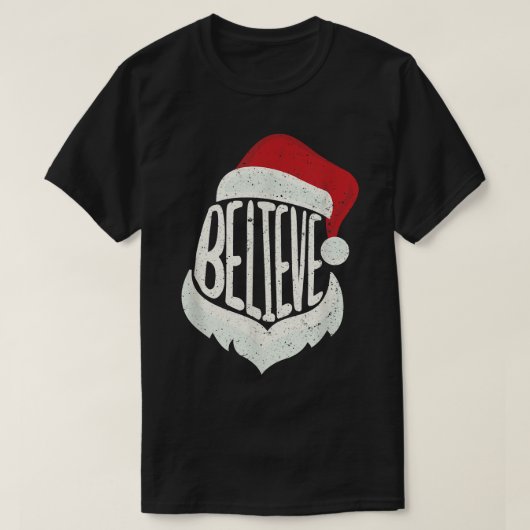 家族おもしろいクリスマス信じサンタクロースかわいいXm Tシャツ (デザイン正面)