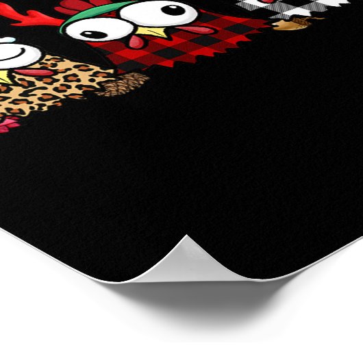 家族おもしろいクリスマス用チキン農家 ポスター (角)