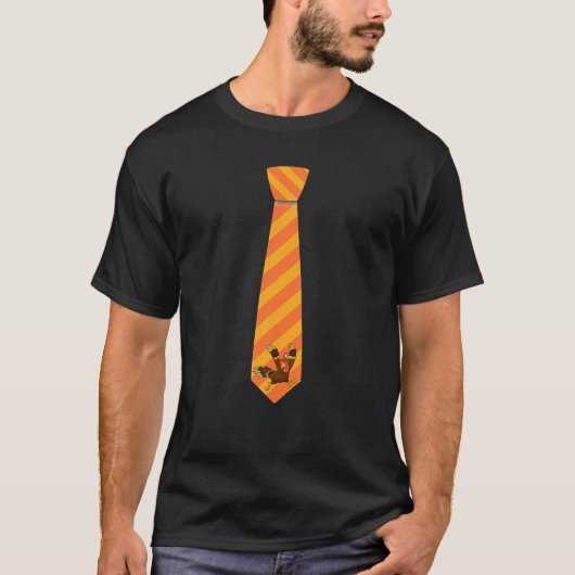 家族おもしろいディのための七面鳥との感謝のタイ Tシャツ (正面)