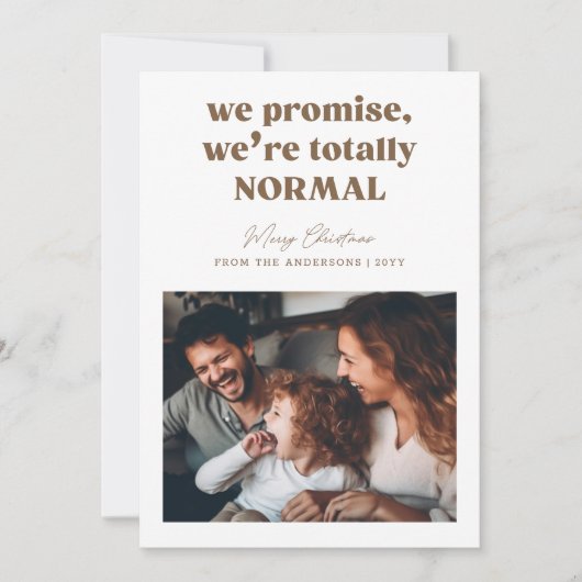 家族おもしろいユーモアのある写真クリスマス シーズンカード (正面)