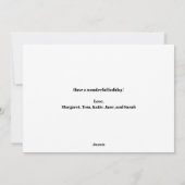 家族おもしろい写真クリスマス後期笑わされる シーズンカード (裏面)