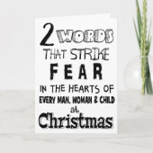 家族おもしろい友達クリスマスプレゼント警告ズ カード (正面)