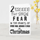 家族おもしろい友達クリスマスプレゼント警告ズ カード (黄色い花)