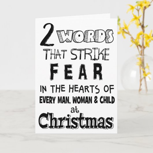 家族おもしろい友達クリスマスプレゼント警告ズ カード (黄色い花)