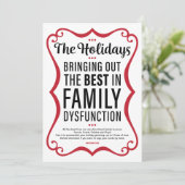 家族おもしろい機能障害のホリデーカードと写真 サンキューカード (スタンド正面)