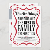 家族おもしろい機能障害のホリデーカードと写真 サンキューカード (正面/裏面)