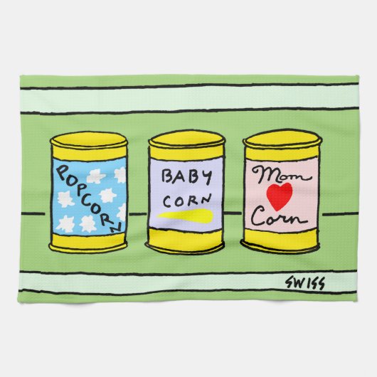 家族おもしろい漫画の新しい親キッチンタオル キッチンタオル (横)