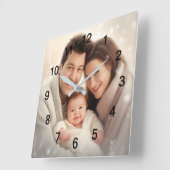 家族お気に入りのの写真の壁 スクエア壁時計 (傾斜)