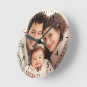 家族お気に入りのの写真の壁 ラウンド壁時計 (傾斜)