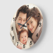 家族お気に入りのの写真の壁 ラージ壁時計 (傾斜)