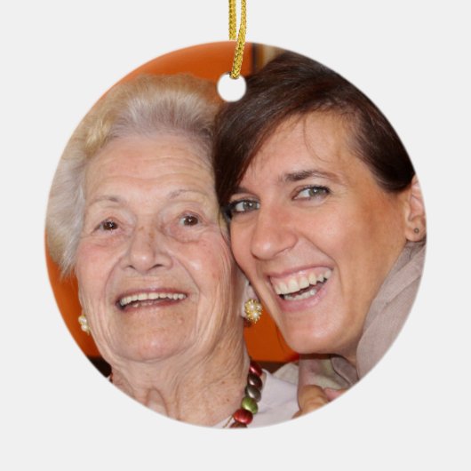 家族お気に入りのユニーク写真ラブセラミックオーナメント セラミックオーナメント (正面)