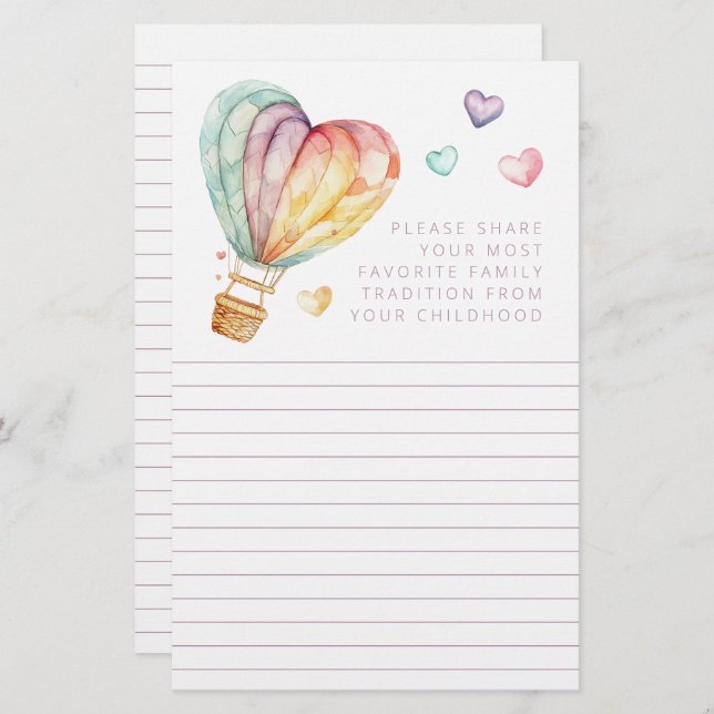 家族お気に入りの伝統シャワーカード (正面/裏面)