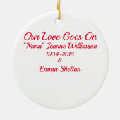 家族お気に入りの写真セラミッククリスマスオーナメント セラミックオーナメント (裏面)