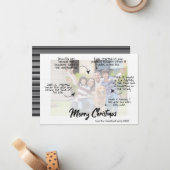 家族お洒落写真メリークリスマス ノートカード (正面/裏面インサイチュ)