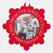 家族からあなたのギフトへのギフトラベル オーナメントカード (正面)