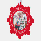 家族からあなたのギフトへのギフトラベル オーナメントカード (左)