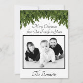 家族からあなたの写真カードへのメリークリスマス 招待状 (正面)