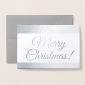 家族からの季節の輝くクリスマスの挨拶 箔カード (封筒付き正面)
